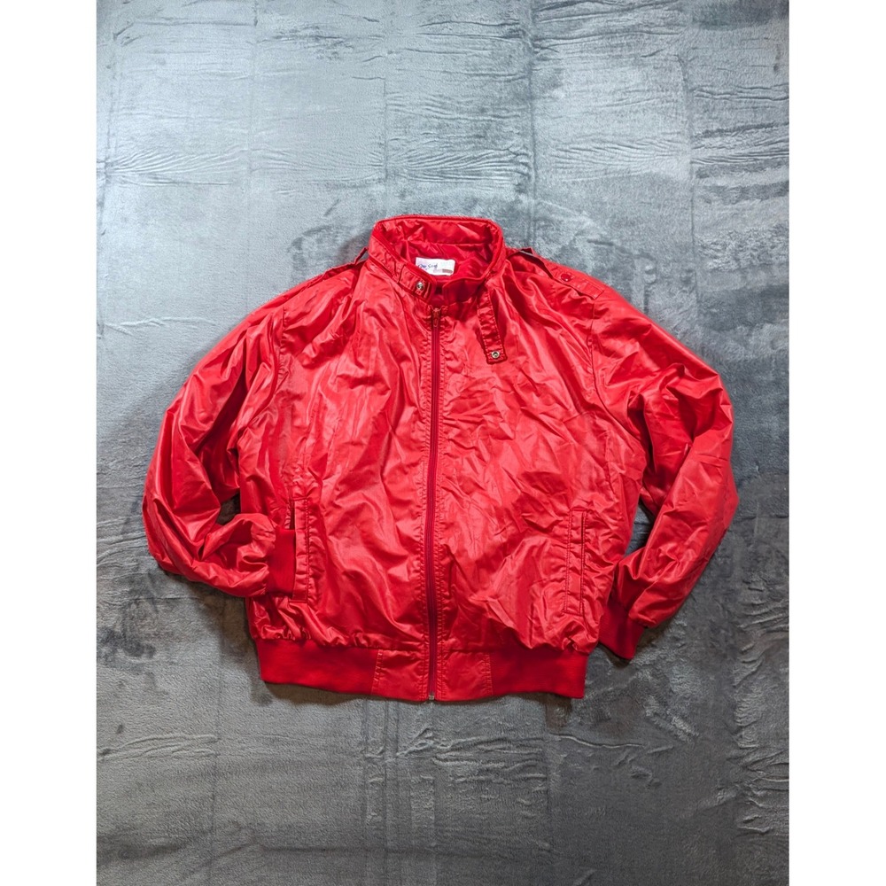 Vintage Four Seasons Mens Red Bomber Jacket Windbreaker XL